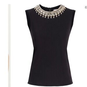 Cinq a Sept Pear Necklace Brielle Tee Top Black Size Small New With Tags